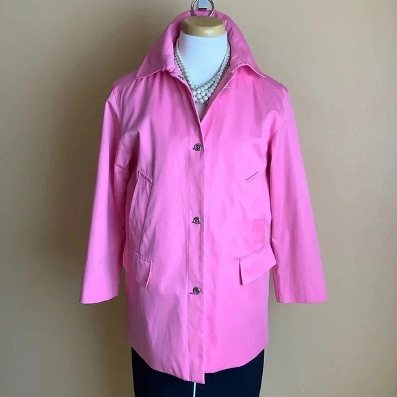 JONES NEW YORK Pink Toggle Trench Coat Size S - Picture 2 of 16